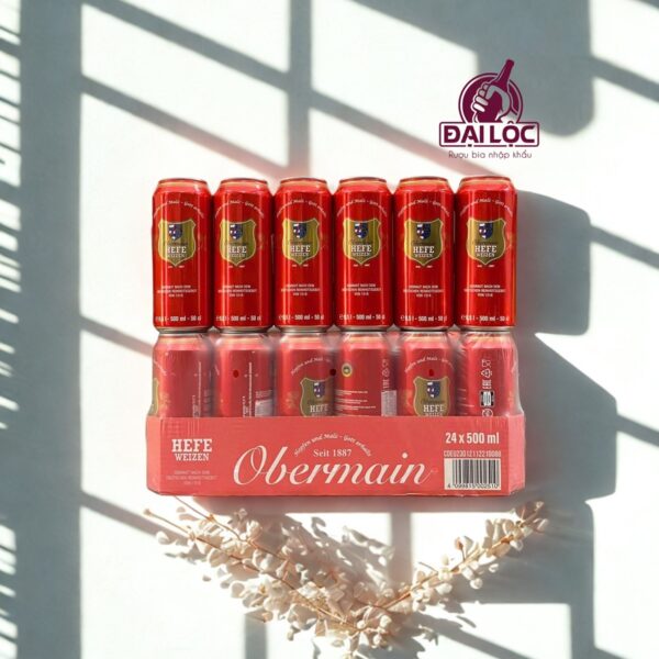 Bia Đức Obermain Hefeweizen 5,4% – Thùng 24 Lon 500ml