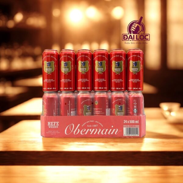 Bia Đức Obermain Hefeweizen 5,4% – Thùng 24 Lon 500ml