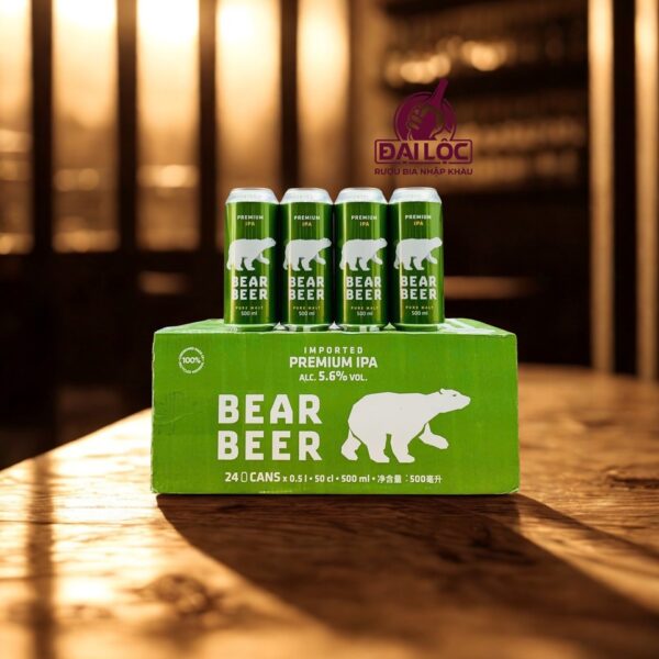 Bear Beer IPA 5.6% (Bia Gấu IPA) - Thùng 24 Lon 500ml