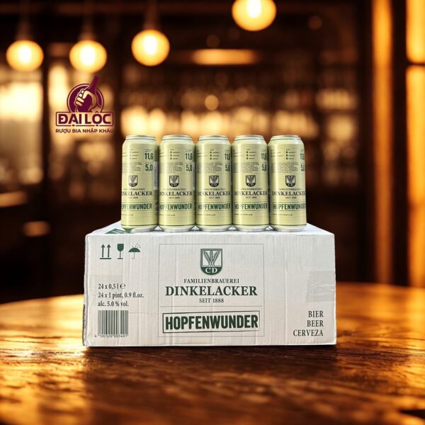 Bia Đức Dinkelacker Hopfenwunder 5% - Thùng 24 Lon 500ml