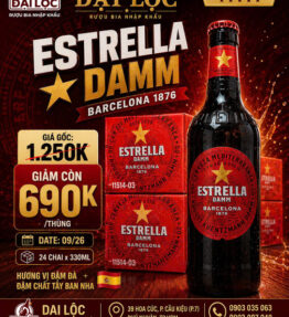 Bia Estrella Damm 4,6% Tây Ban Nha Khuyến Mại