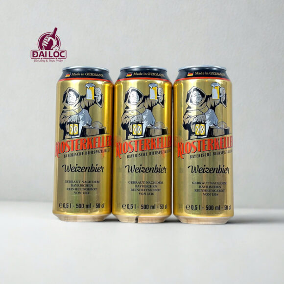 Bia Klosterkeller Weizenbier 5,4% - Thùng 24 Lon 500ml