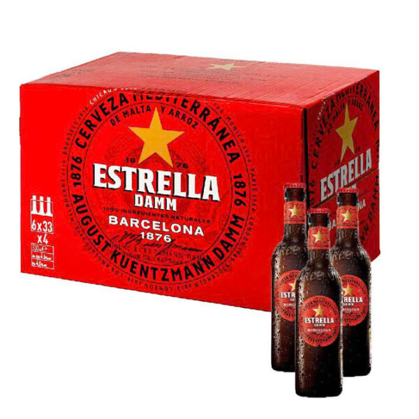 Bia Estrella Damm 4,6% Tây Ban Nha - Thùng 24 Chai 330ml