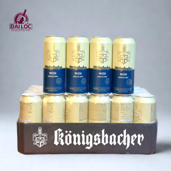 Bia Königsbacher Weizen 5,1% - Thùng 24 Lon 500ml
