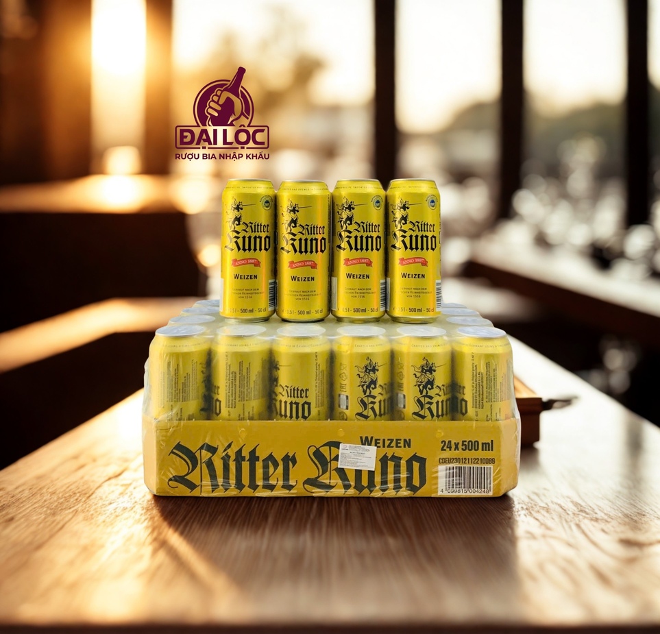 Bia Ritter Kuno Weizen 5,4% - Thùng 24 Lon 500ml