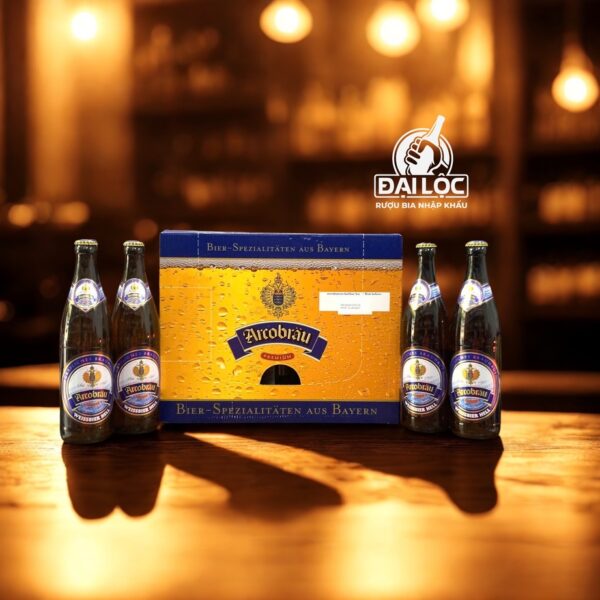 Bia Đức Arcobräu Weissbier Hell 5,3% - Thùng 20 Chai 500ml