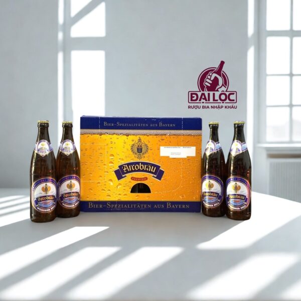 Bia Đức Arcobräu Weissbier Hell 5,3% - Thùng 20 Chai 500ml