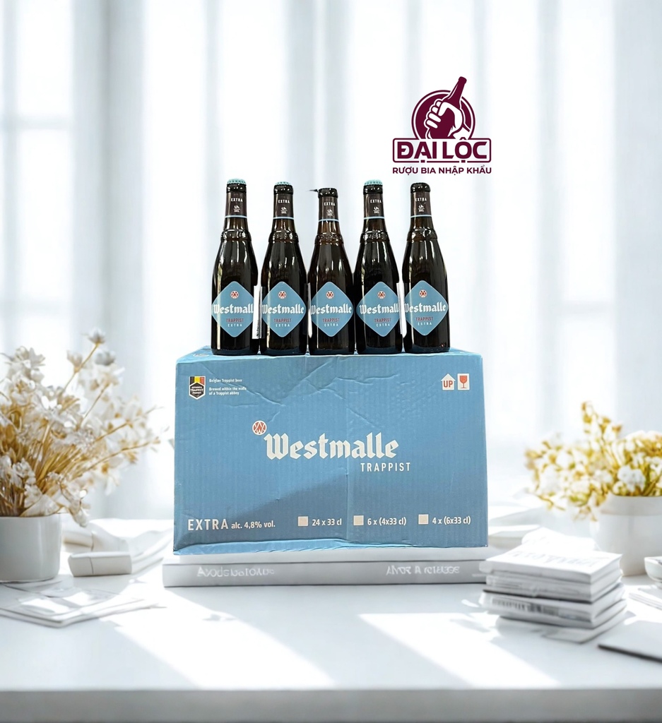 Bia Trappist Westmalle Extra - Thùng 24 Chai 330ml