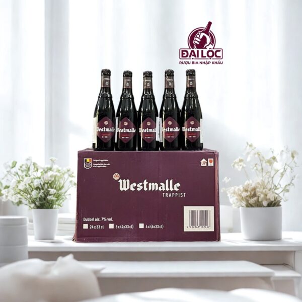 Bia Trappist Westmalle Dubbel - Thùng 24 Chai 330ml