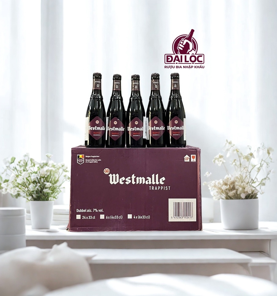 Bia Trappist Westmalle Dubbel - Thùng 24 Chai 330ml