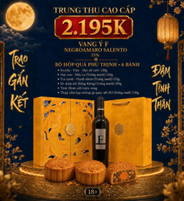 Hộp Quà Trung Thu Vang F Negroamaro 15% + 6 Bánh