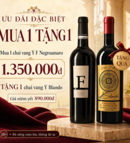 Mua 1 Tặng 1: Vang F Negroamaro 15% Tặng Vang Blando Primitivo 15,5%